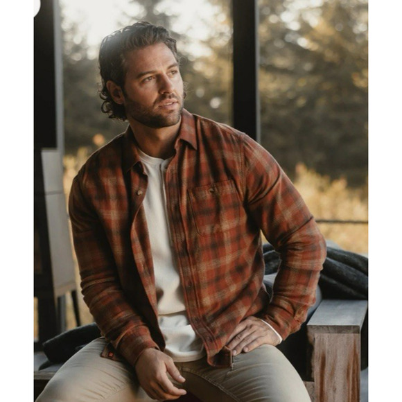 The Normal Brand Flannel Button Up Shirt Maple Glaze Plaid Hudson Size XXL - Picture 1 of 10